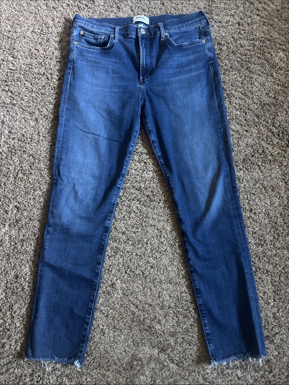 Agolde Sophie High-Rise Skinny Jeans with Raw Hem